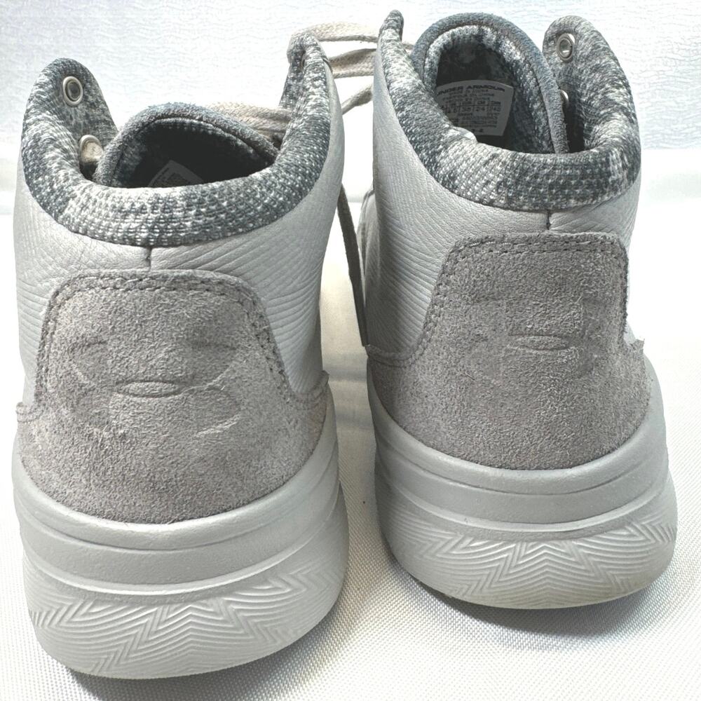 Under Armour Primo Mid Womens 7 Grey Leather Suede Sneakers 1296224-035 - Picture 4 of 6